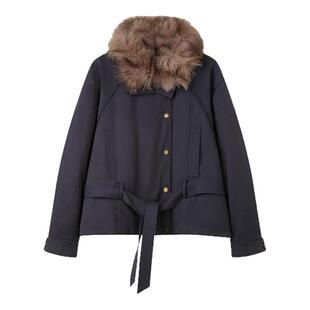 solighter 90白鸭绒短款立领收腰羽绒服女秋冬2025新款小个子外套