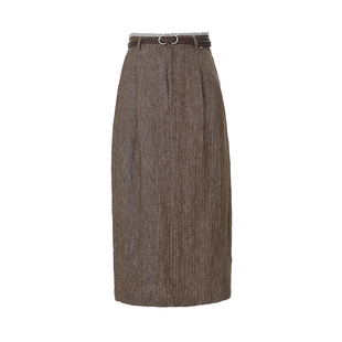 老钱风亚麻人字纹半身裙！sofa百搭时髦棉麻开叉直筒长裙女