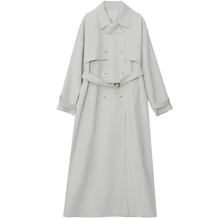 2026春款胖莹莹大码女装网红纯色帅气法式显瘦遮肉长款风衣外套