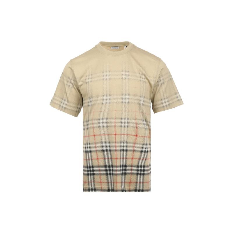 【自营】BURBERRY/博柏利男士SS26渐变格纹印花纯棉宽松短袖T恤