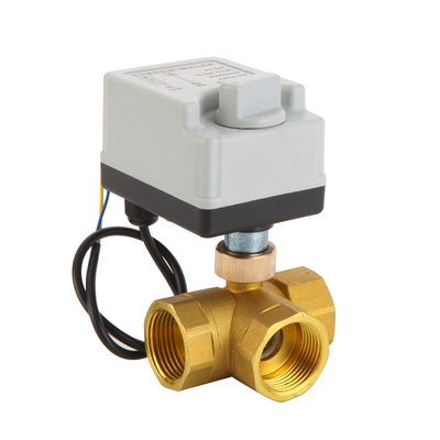 百科手自一体三通电动球阀太阳能