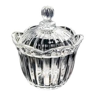 水晶玻璃碗水果盘带盖糖果罐小果盘高档蜜饯盒摆件罐子有盖高颜值