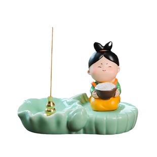 唐仕女檀香插香器可爱创意香道香薰炉摆件茶宠客厅书房桌面小摆件