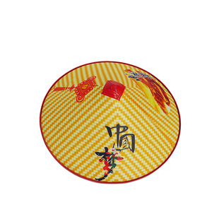 户外防雨斗笠夏季农民大檐草帽中国梦塑料遮阳防晒帽田园采茶帽子