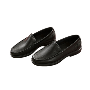 森达休闲皮鞋男鞋冬季商场同款职场通勤加绒保暖套脚皮鞋1TJ01DM4