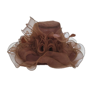 太阳帽子夏新款防紫外线欧美女时装帽防晒花朵时尚纱帽大沿遮阳帽