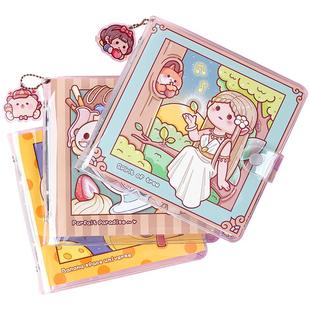 小麻薯手帐贴纸收纳册素材手账胶带分装收集册活页插页式可爱少女卡通装饰咕卡diy图鉴收纳袋票据册子集本册