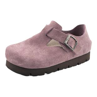 岛外DAOWAI勃肯鞋春秋厚底女增高4CM休闲时尚复古反绒牛皮博肯鞋