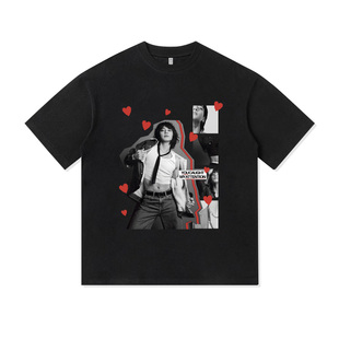 田柾国BTS粉丝防弹少年团应援周边重磅纯棉T恤半袖杉情侣男女同款
