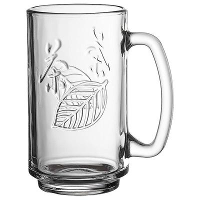 带把钢化玻璃杯子防摔家用耐高温扎啤酒杯棋牌室茶楼专泡茶杯套装