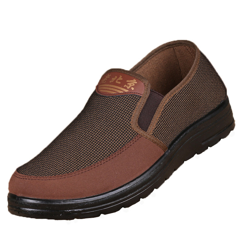 老北京布鞋男款单鞋春夏中老年网面爸爸鞋透气网鞋男士休闲父亲鞋