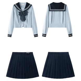 东京岁时记jk蓝撞绀水手服小个子学院风学生制服绀色半裙制服套装