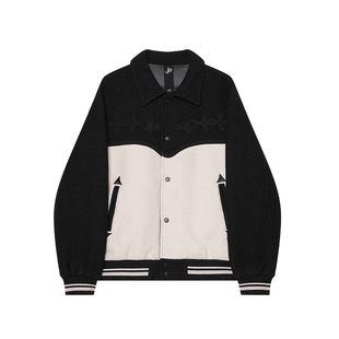 JDV商场同款黑白羽绒服冬季新款复古羊毛羽绒服外套男装WDW5338