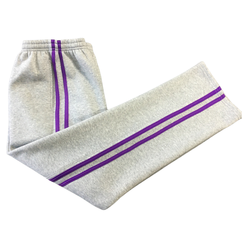 定制三牌楼同款浅灰色双杠校服裤