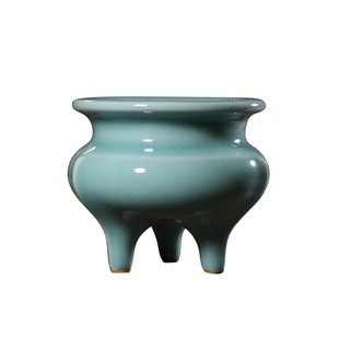 觅青堂正品龙泉青瓷鬲式炉中式香道香炉仿古线香熏炉把玩随手礼瓷