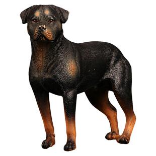 童德仿真动物玩具模型罗威纳犬塑胶黑色狗狗儿童认知礼物摆件