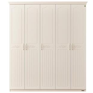 全友家居复古风家用卧室衣柜靠墙一体收纳柜网红奶油风成品大衣橱