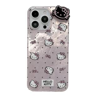 粉色爱心立体KT猫适用苹果14手机壳iPhone13ProMax新款15pro防摔12小众11硅胶14pro可爱少女心创意全包软壳套