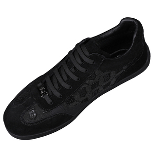 欧洲站冬季加绒真皮板鞋男款2025新款时尚拼接磨砂牛皮休闲男鞋潮