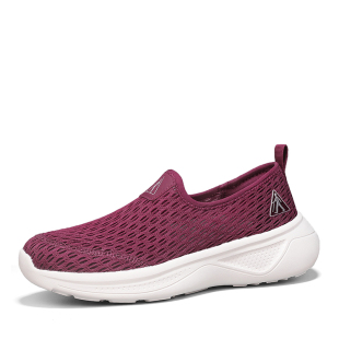足力健老人鞋官方2026新款夏季透气一脚蹬健步鞋网面运动妈妈女鞋