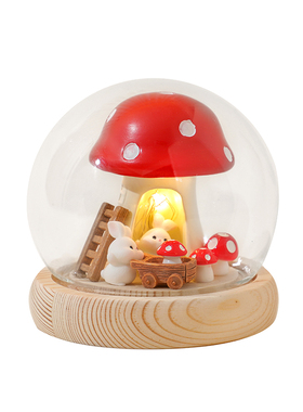 兔子蘑菇小夜灯摆件氛围灯装饰品