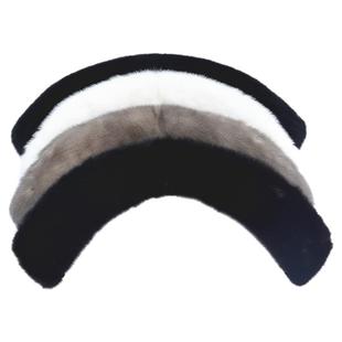 水貂毛领子女士水貂皮半大小圆领百搭真皮草灰色黑色棕色毛领单卖