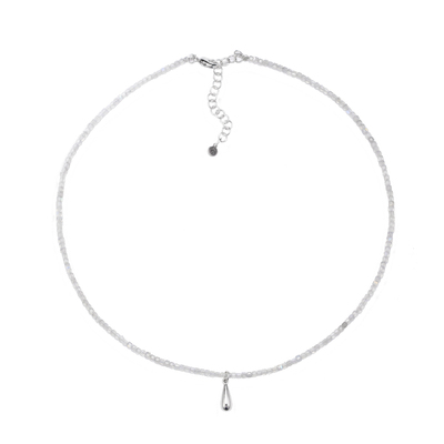 时尚设计感闪光石水滴项链