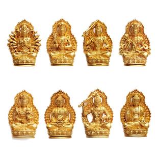 觉行纯银十二生肖八大本命佛吊坠项链男女款随身小金佛挂件守护神