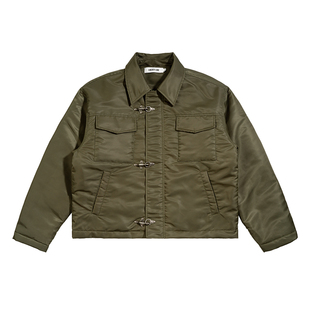 Liberty line25fw工装改良飞机扣机车夹克风格短宽剪裁棉服外套