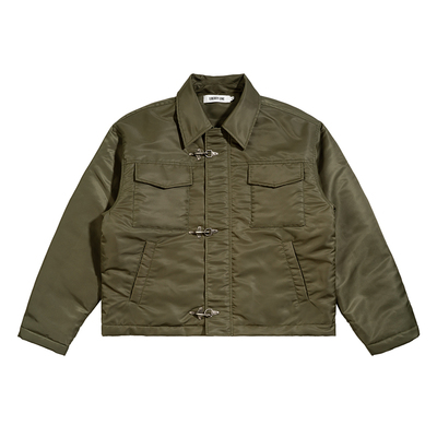 Liberty line25fw工装改良飞机扣机车夹克风格短宽剪裁棉服外套