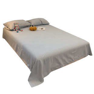 北欧风简约条纹加厚保暖秋冬磨毛床单单件纯棉宿舍被单榻榻米炕单