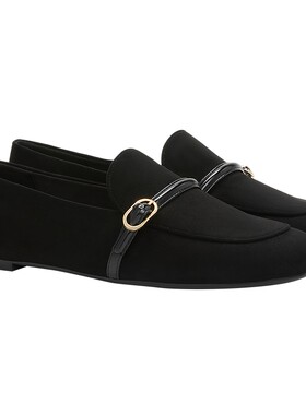 CHARLESKEITH复古圆头薄底乐福鞋