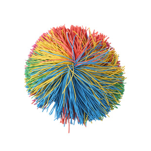 多功能小学生皮筋毽子沙包儿童彩色橡胶丝毛毛球幼儿园踢毽皮筋球