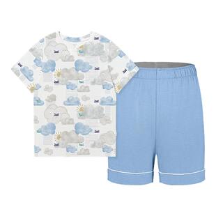 Nest Designs女士家居服短袖T恤短裤套装休闲居家男士夏季睡衣