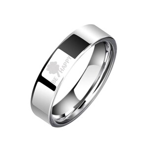 飒雅四叶草戒指男钨金情侣对戒银色尾戒女乌金潮高级素圈指环小指