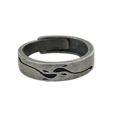 南风歌纯银戒指情侣古风开口对戒