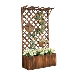 防腐木栅栏庭院花架室外围栏隔断花园阳台装饰户外篱笆网格爬藤架