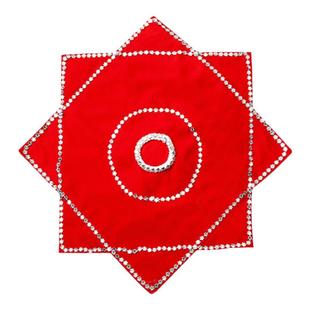 东北二人转手绢花广场舞红手帕儿童考级麻纱八角巾东北扭秧歌一对