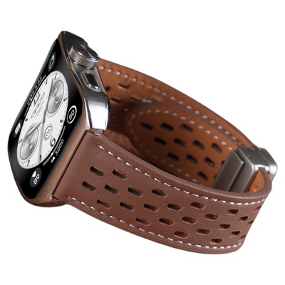 适用OPPOwatch4pro手表带watchX2透气磁吸扣真皮腕表带watch3pro运动watch2智能男士春夏高级感配件
