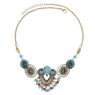 藏族额头链项链异域风头饰云南丽江仿绿松石饰品复古民族风眉心坠