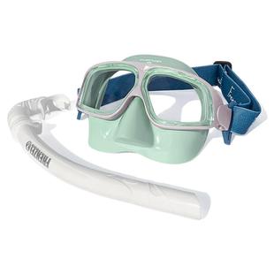 FRENZEL法兰左 辣妹自由潜美人鱼面镜呼吸管 编织镜带不扯发