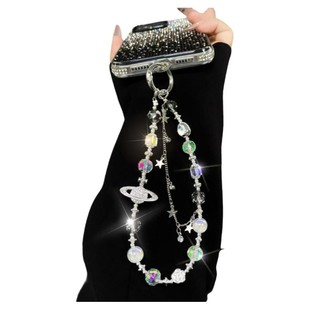 小行星手机链挂绳星星流苏水晶串珠新款高级感防丢挂件包包腕带链