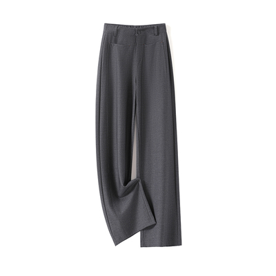 天丝棉羊毛裤女直筒阔腿九分裤子