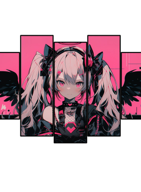 光武力·初音未来电竞房发光板动漫二次元挂画粉色miku装饰壁灯