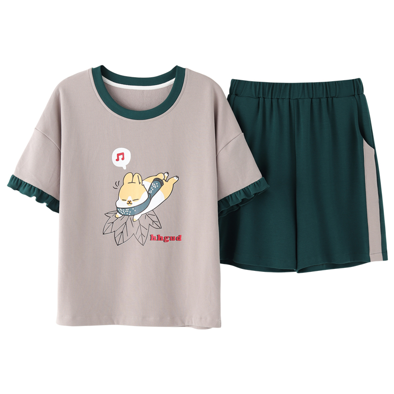 短袖睡衣夏季家居服套装女士