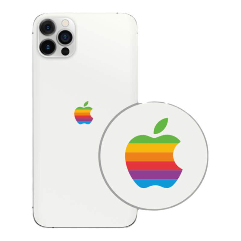 艺贴进口铸造级带导气槽 适用苹果手机iphone logo贴纸保护膜防指纹挡划痕个性贴画防水撕下不留胶 一份4枚装