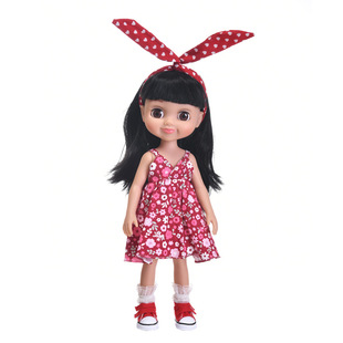 38cm眨眼娃娃女孩礼物盒装16寸漂亮玩偶时尚穿脱衣服长发可动高品