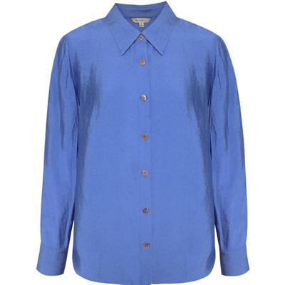 【晴川蓝涣】粉蓝衣橱2026春装新款气质活力百搭肌理职场蓝衬衫女