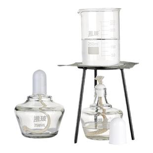 湘玻玻璃酒精灯实验室用三角架灯芯灯帽石棉网铁架台安全加热器材