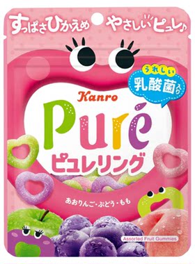 日甘乐pure心形果汁软糖爆浆夹心